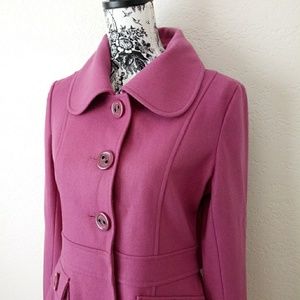 Tulle Wool Blend Jacket Coat Size Large